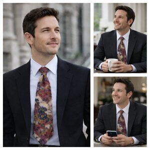 Vintage Isao Silk Fuzzy Abstract Tie • Made in Japan • Artisan Novelty Texture